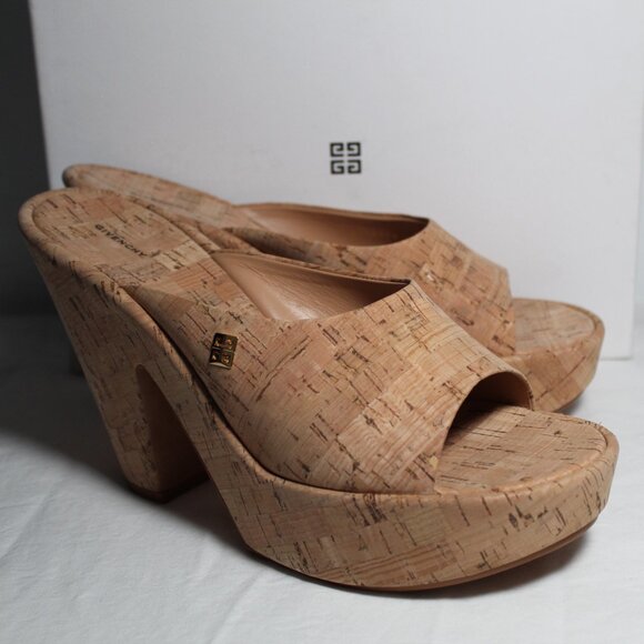 NWOB Givenchy 4G Doll Wedge Mules Sandals Platform Cork 42